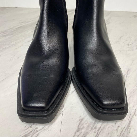 New! Franco Sarto Fina Black Faux Leather Western Bootie 9M - Picture 10 of 14